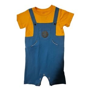 New Universal Studios Minion Costume Romper 24 Months Despicable Me Yellow Blue